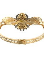 Браслет из лимонного золота c эмалью, фианитом, турмалином и эмалью