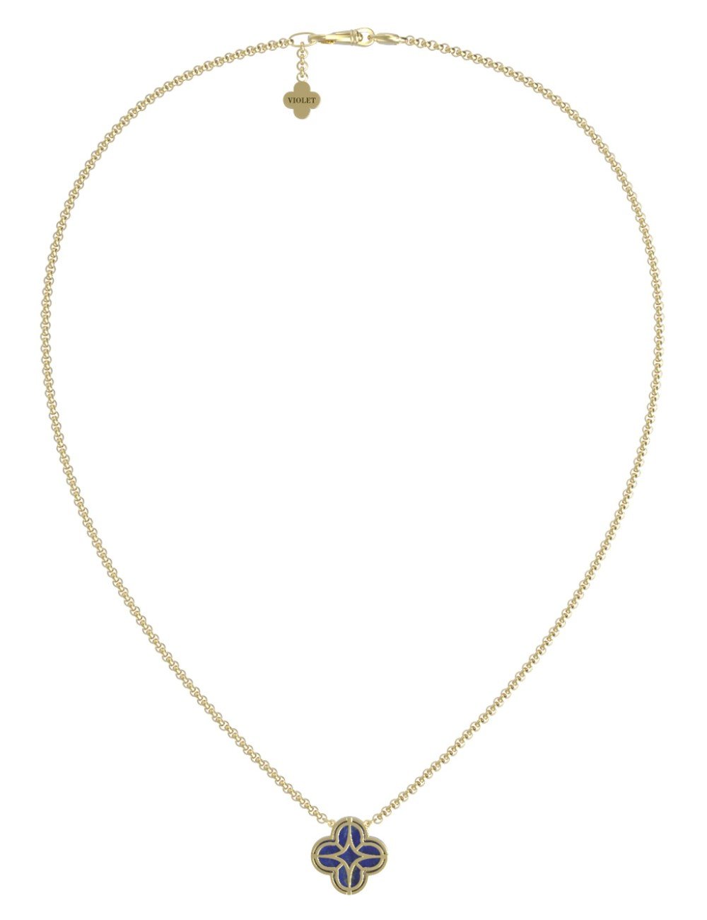 Колье из лимонного золота c бриллиантами и лазуритом