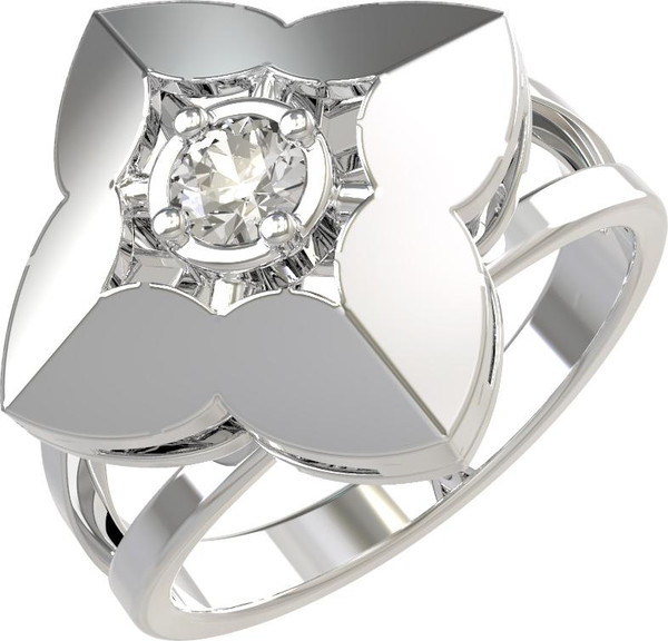 Кольцо из белого золота 585 пробы c бриллиантами