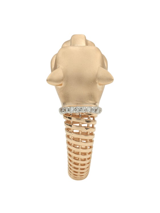 Кольцо из красного золота 585 пробы c бриллиантами