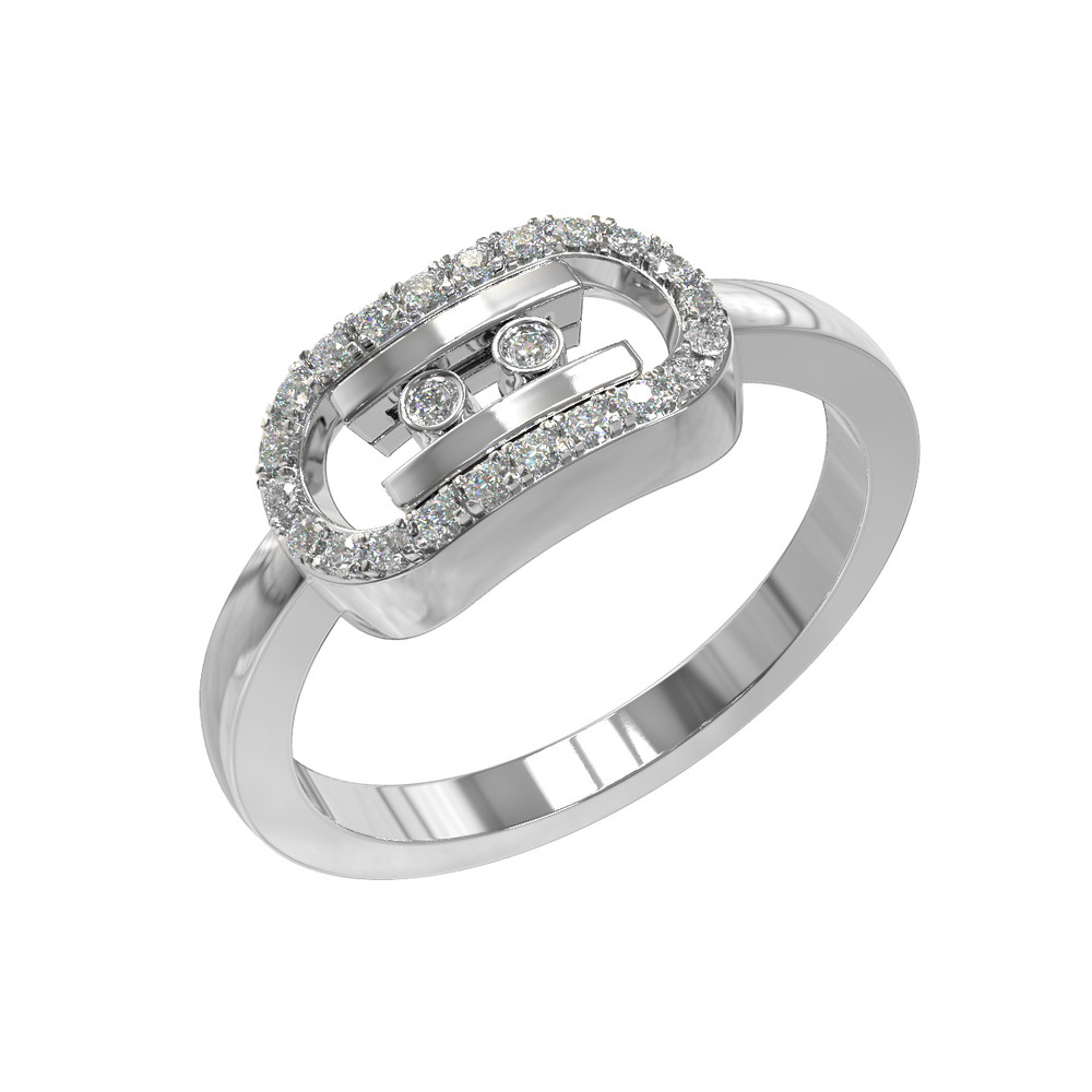 Кольцо из белого золота 585 пробы c бриллиантами