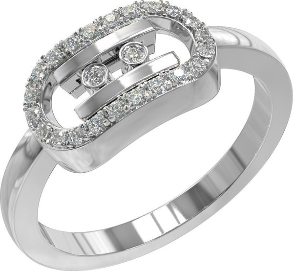 Кольцо из белого золота 585 пробы c бриллиантами