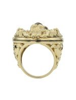 Кольцо из лимонного золота c эмалью и ониксом