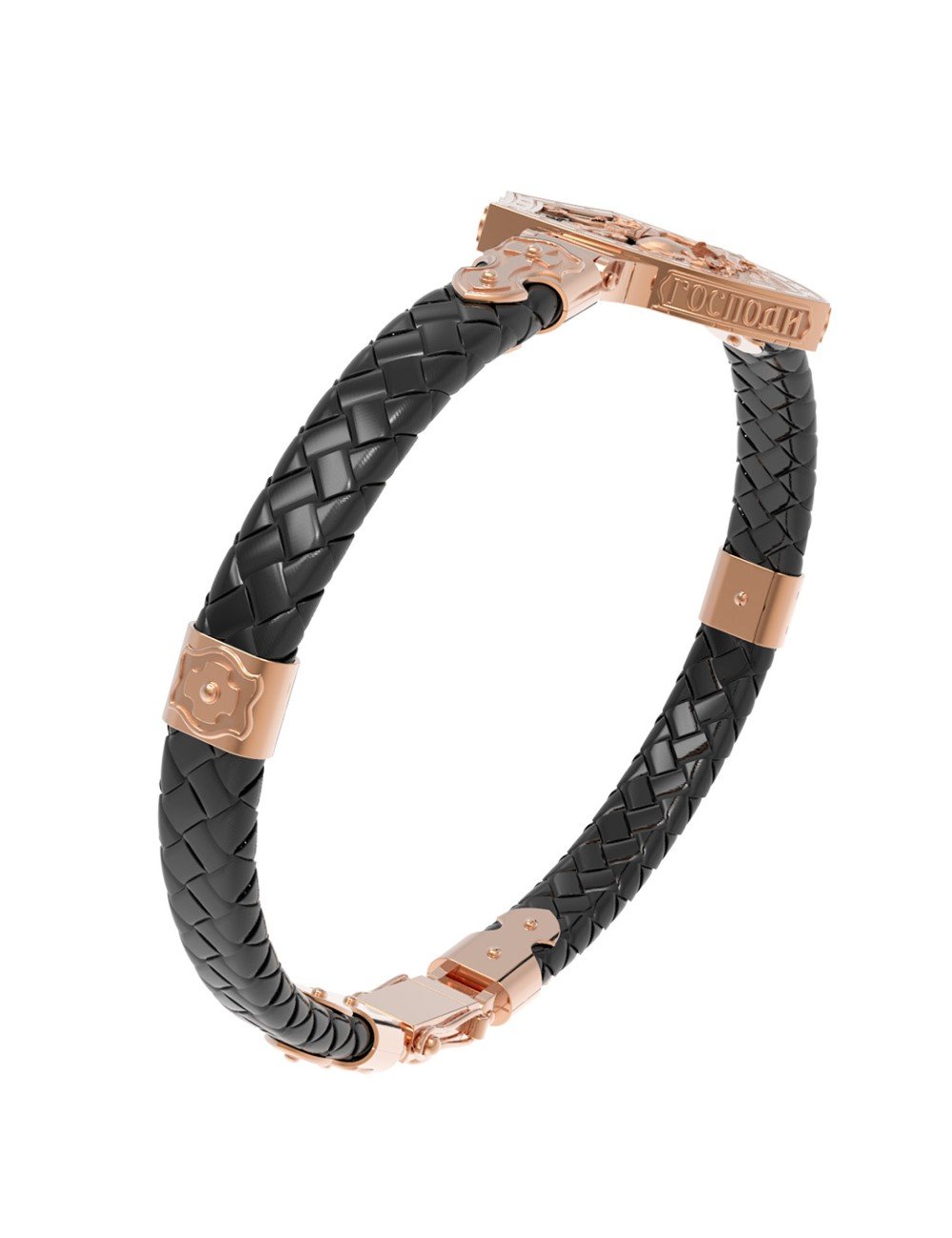 Браслет из золота c шнурком и ониксом