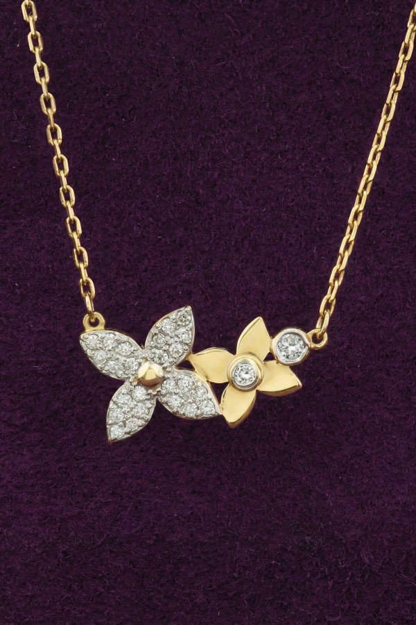 Колье из лимонного золота c бриллиантами