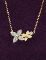 Колье из лимонного золота c бриллиантами