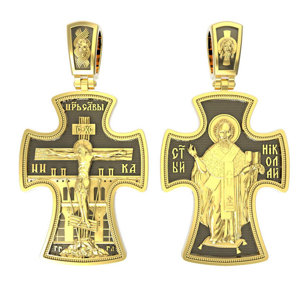 Крест из лимонного золота 585 пробы