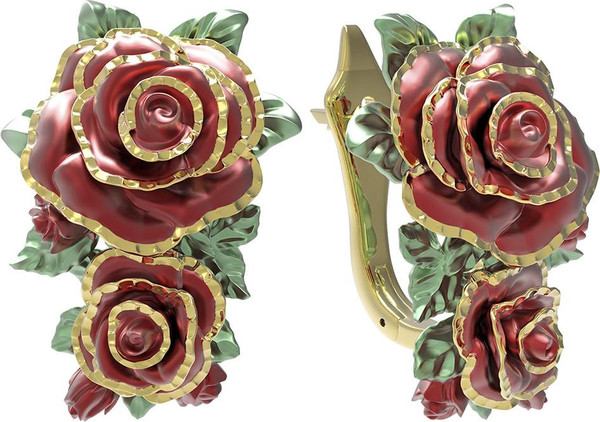 Серьги из лимонного золота 585 пробы