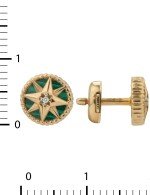 Серьги из золота c бриллиантами и малахитом