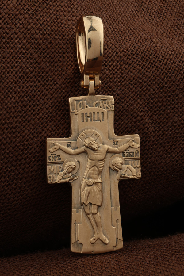 Крест из красного золота 585 пробы