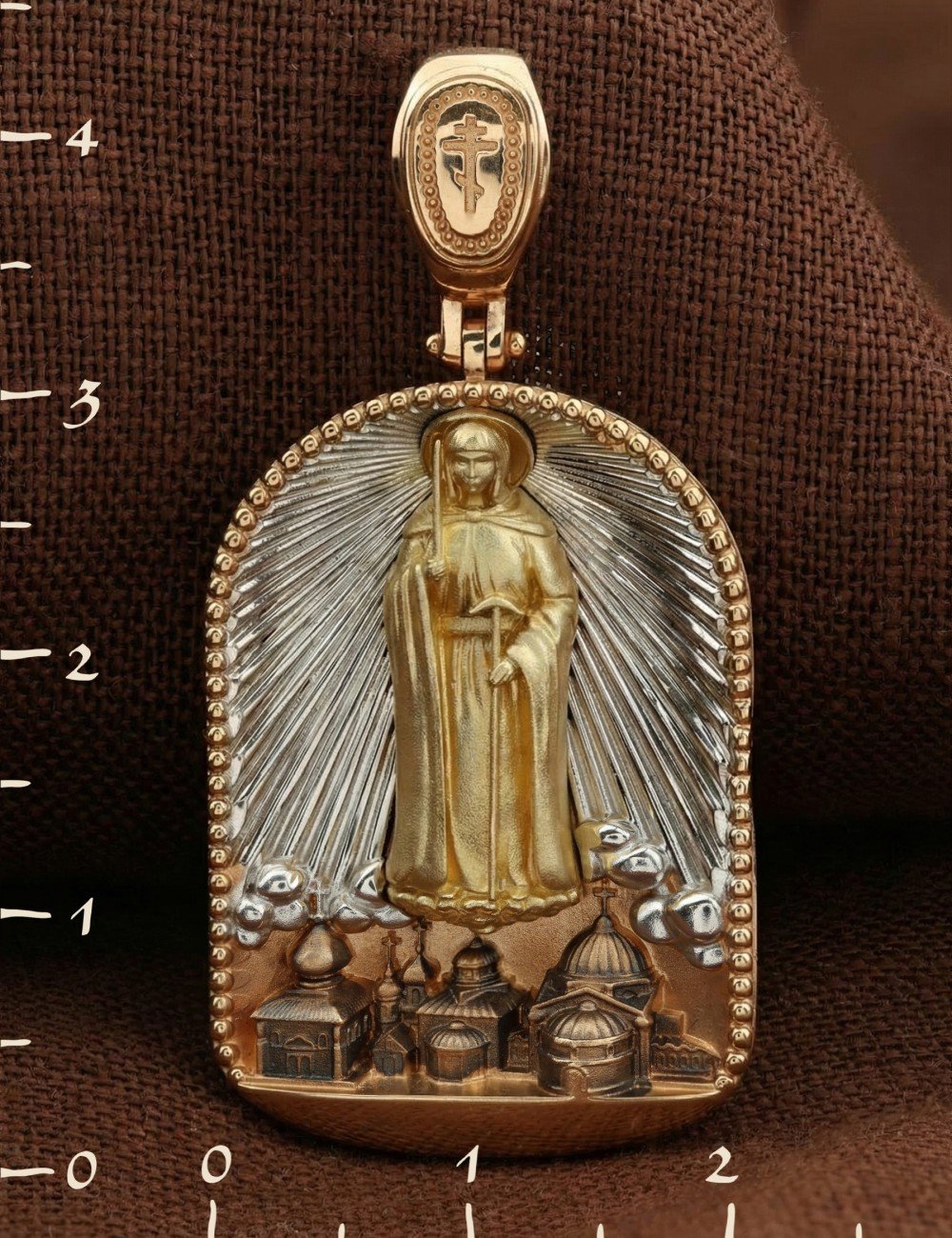 Образок из золота c эмалью