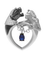 Подвеска из белого золота c фианитом и топазом London