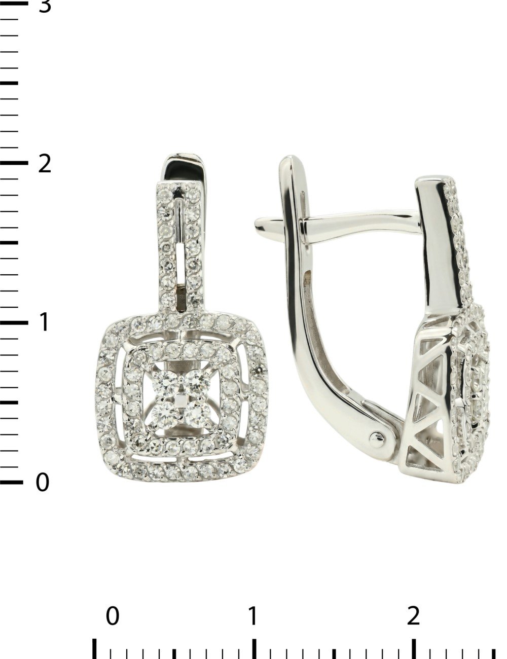 Серьги из белого золота 585 пробы c бриллиантами