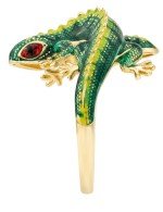 Кольцо из лимонного золота c эмалью