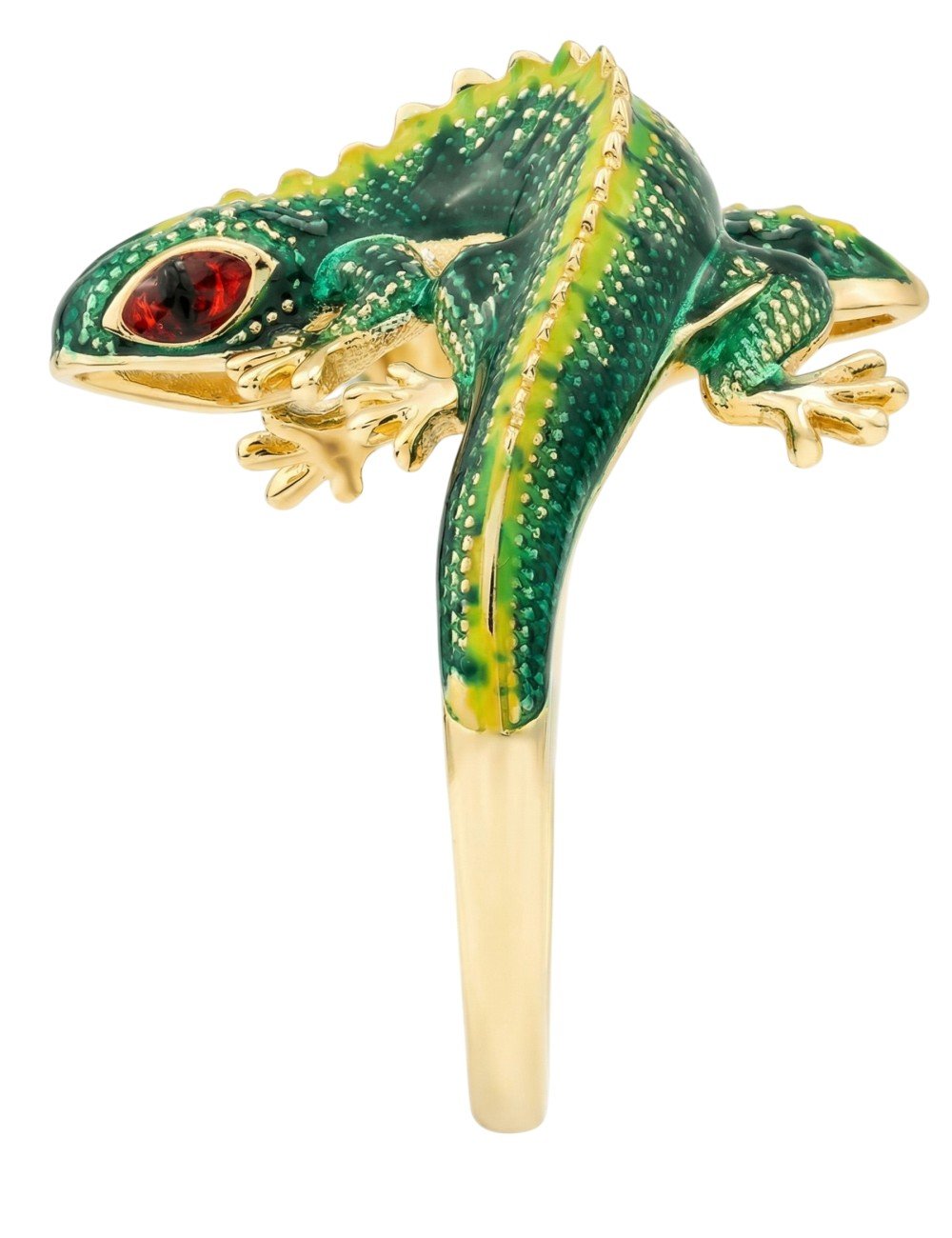 Кольцо из лимонного золота c эмалью