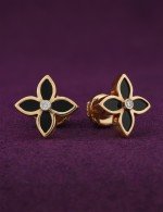 Серьги из золота c бриллиантами и ониксом