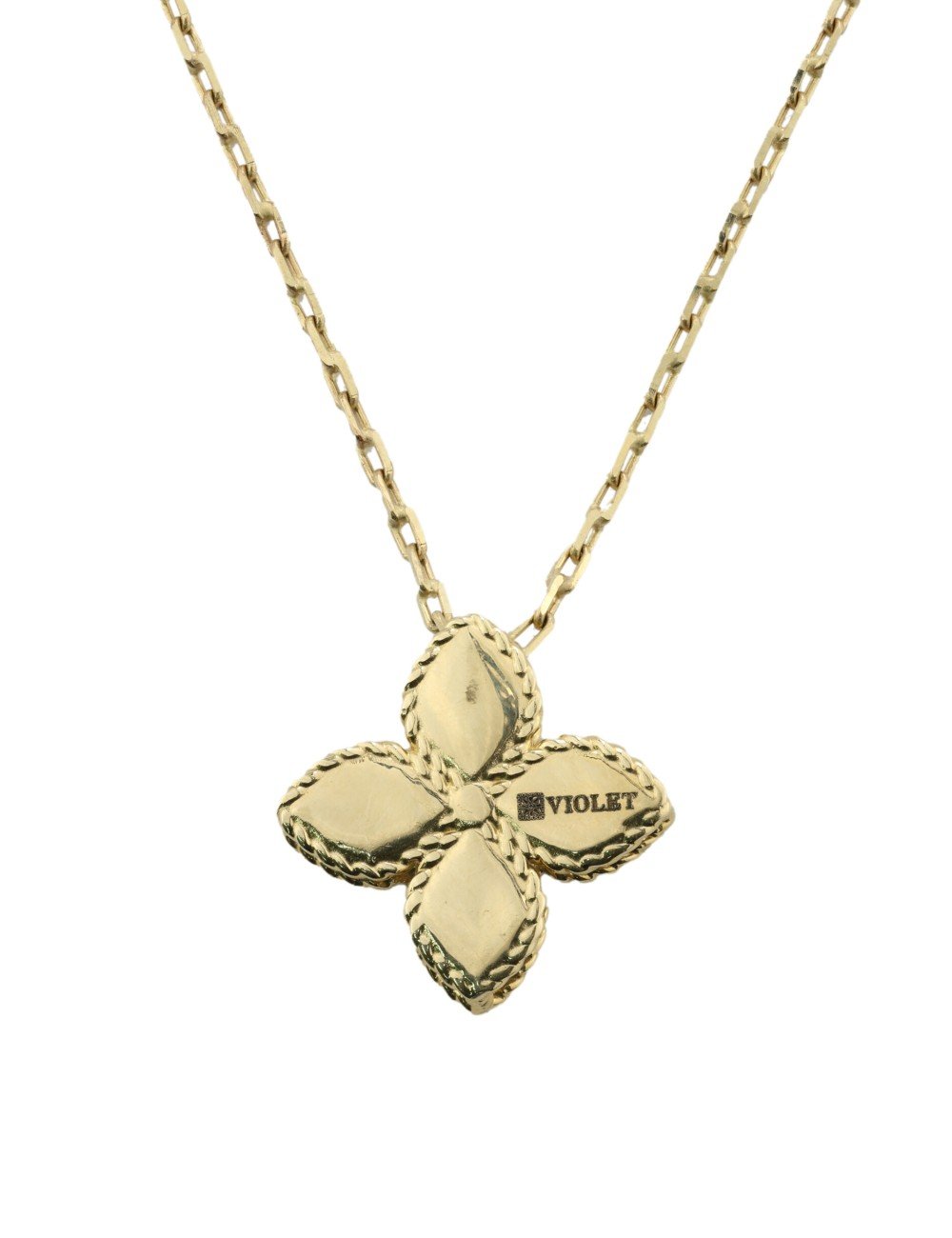 Колье из лимонного золота c бриллиантами и перламутром