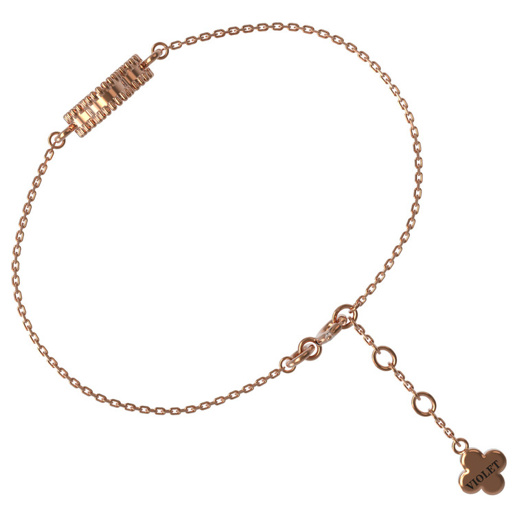 Браслет из красного золота 585 пробы c ониксом