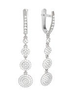 Серьги из белого золота c бриллиантами