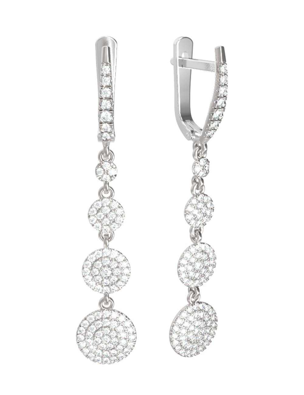 Серьги из белого золота c бриллиантами