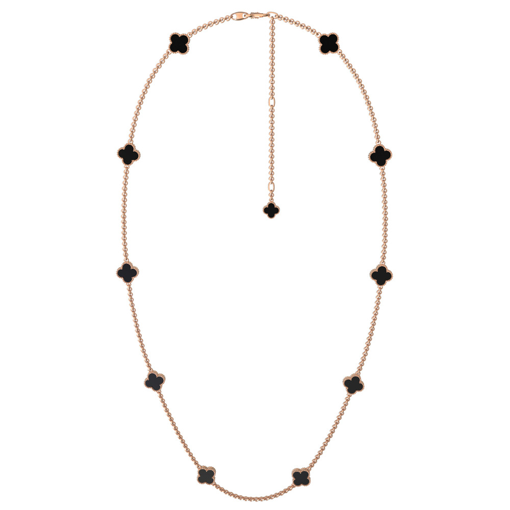 Колье из красного золота 585 пробы c ониксом