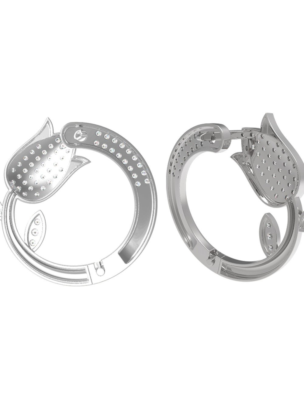 Серьги из белого золота c бриллиантами