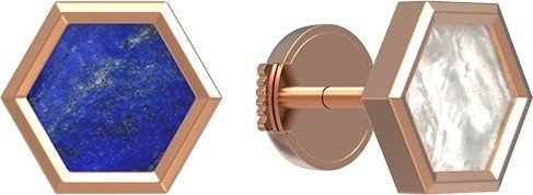 Серьги из золота c лазуритом и перламутром