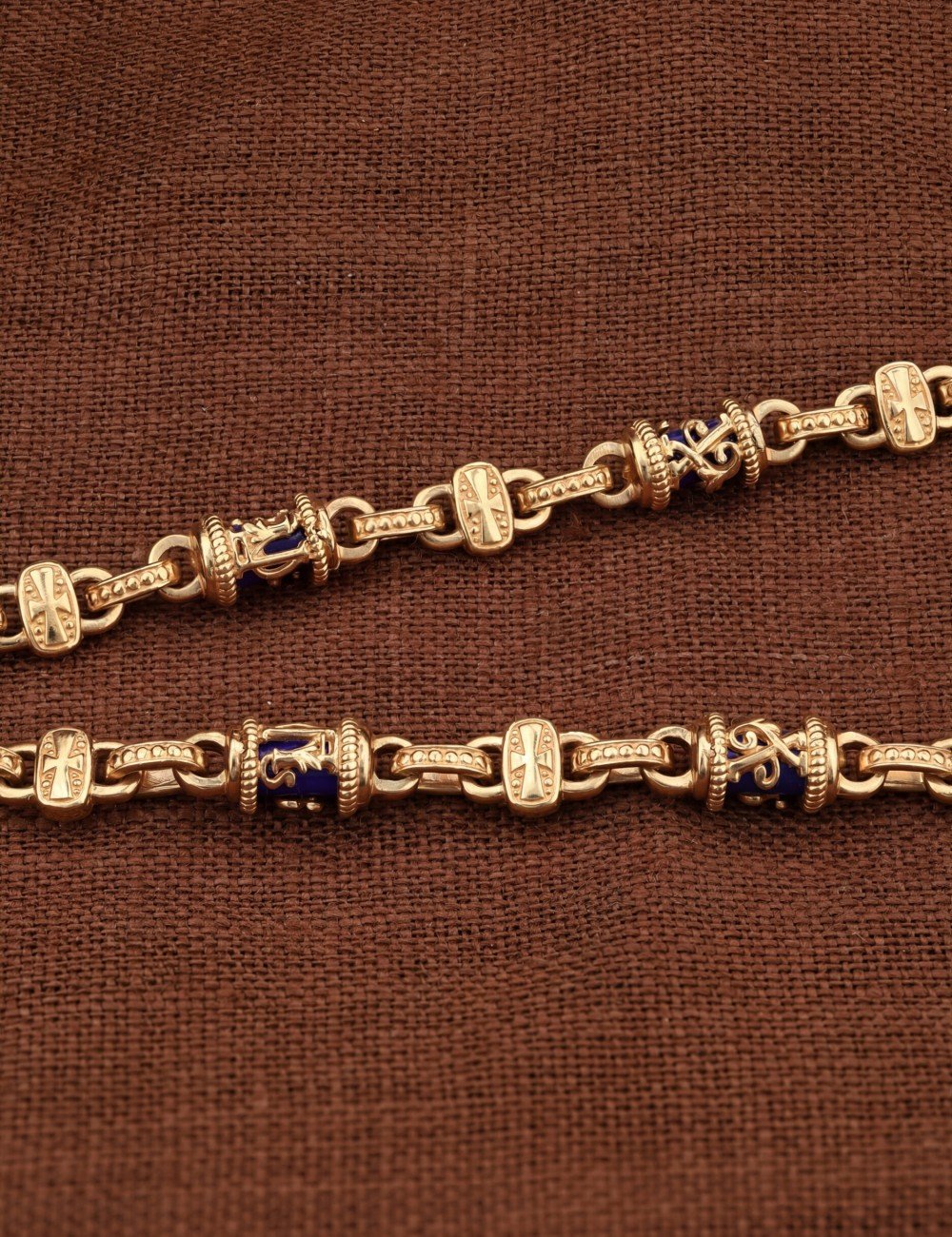 Цепь из золота c лазуритом