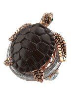 Кольцо из золота c эмалью и железным деревом