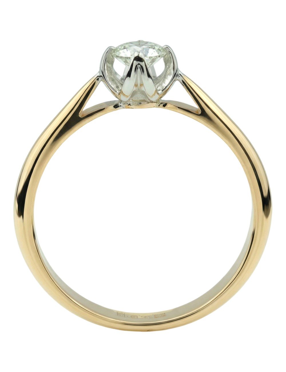 Кольцо из лимонного золота c бриллиантами