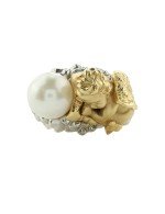 Кольцо из лимонного золота c жемчугом