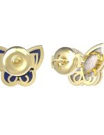 Серьги из лимонного золота c лазуритом и перламутром