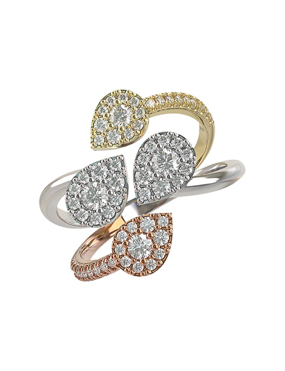 Кольцо из белого золота c бриллиантами