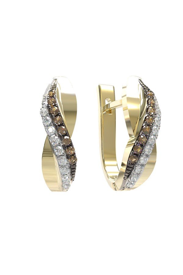 Серьги из лимонного золота c бриллиантами