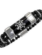 Браслет из белого золота c бриллиантами и ониксом
