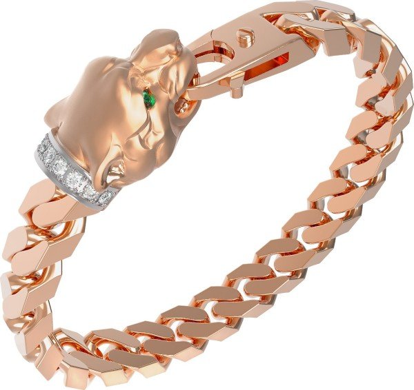 Браслет из золота c бриллиантами и изумрудом