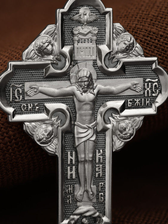 Крест из белого золота 585 пробы