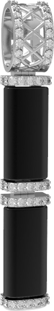 Подвеска из белого золота c бриллиантами и ониксом