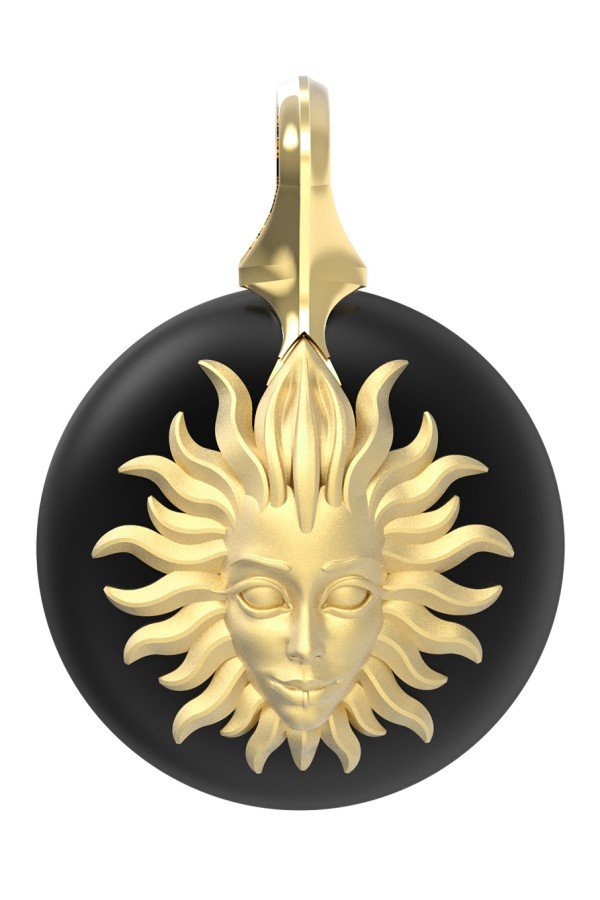 Подвеска из лимонного золота c ониксом