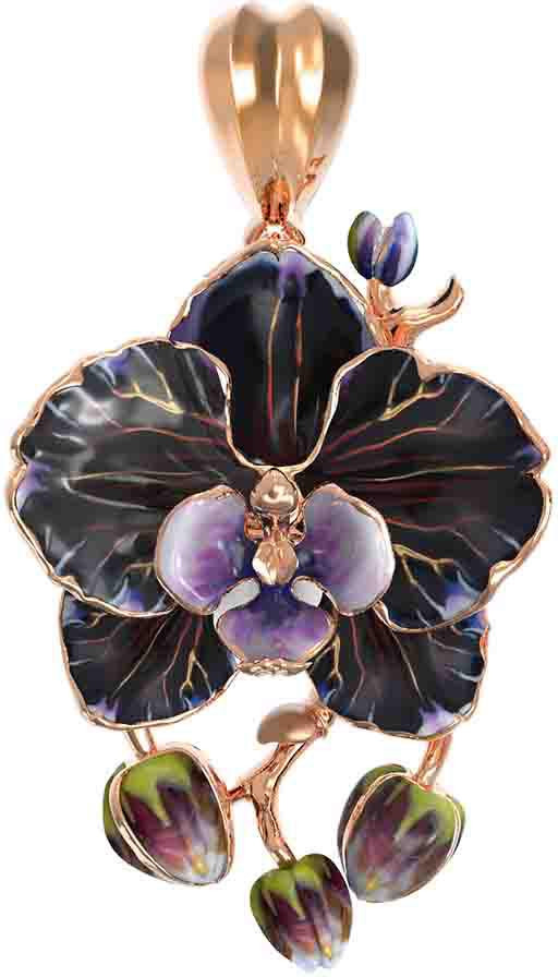 Подвеска из красного золота 585 пробы c эмалью