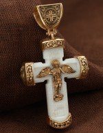 Крест из золота c бивнем мамонта