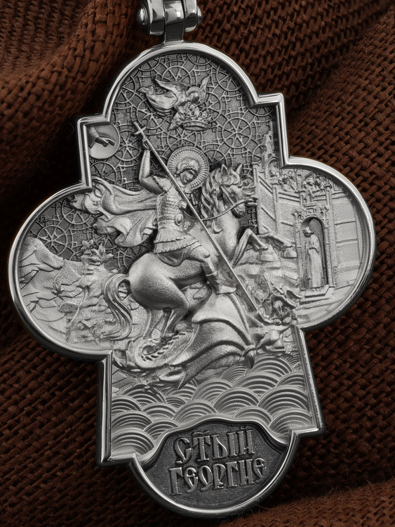 Крест из белого золота 585 пробы