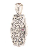 Подвеска из серебра и золота c рубином