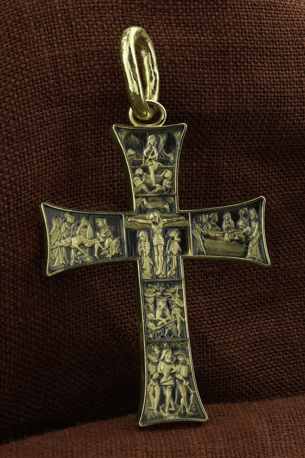Крест из зелёного золота 585 пробы