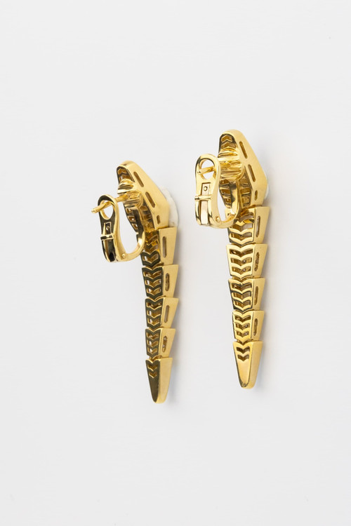 Серьги из лимонного золота 585 пробы c бриллиантами и перламутром