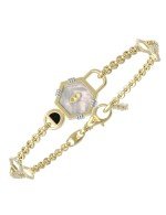 Браслет из лимонного золота c ониксом и перламутром