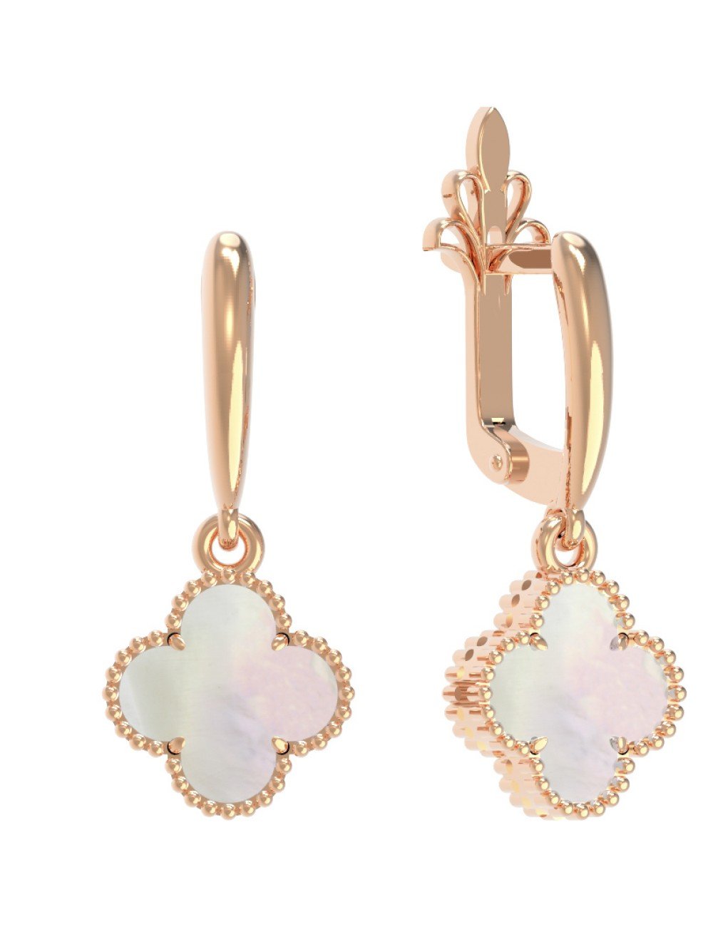 Серьги из золота c перламутром