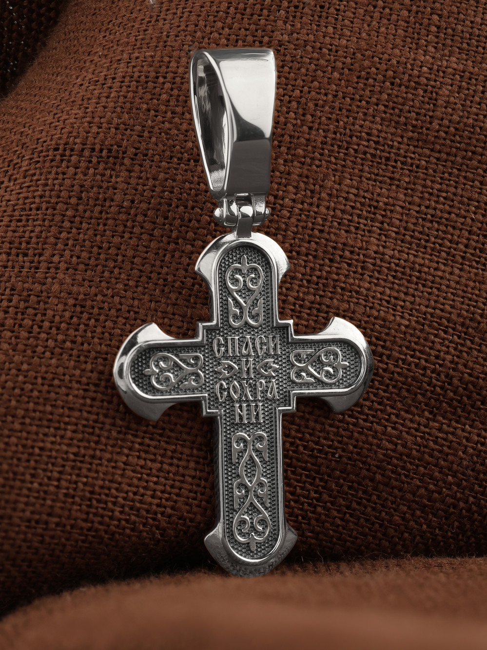 Крест из белого золота 585 пробы