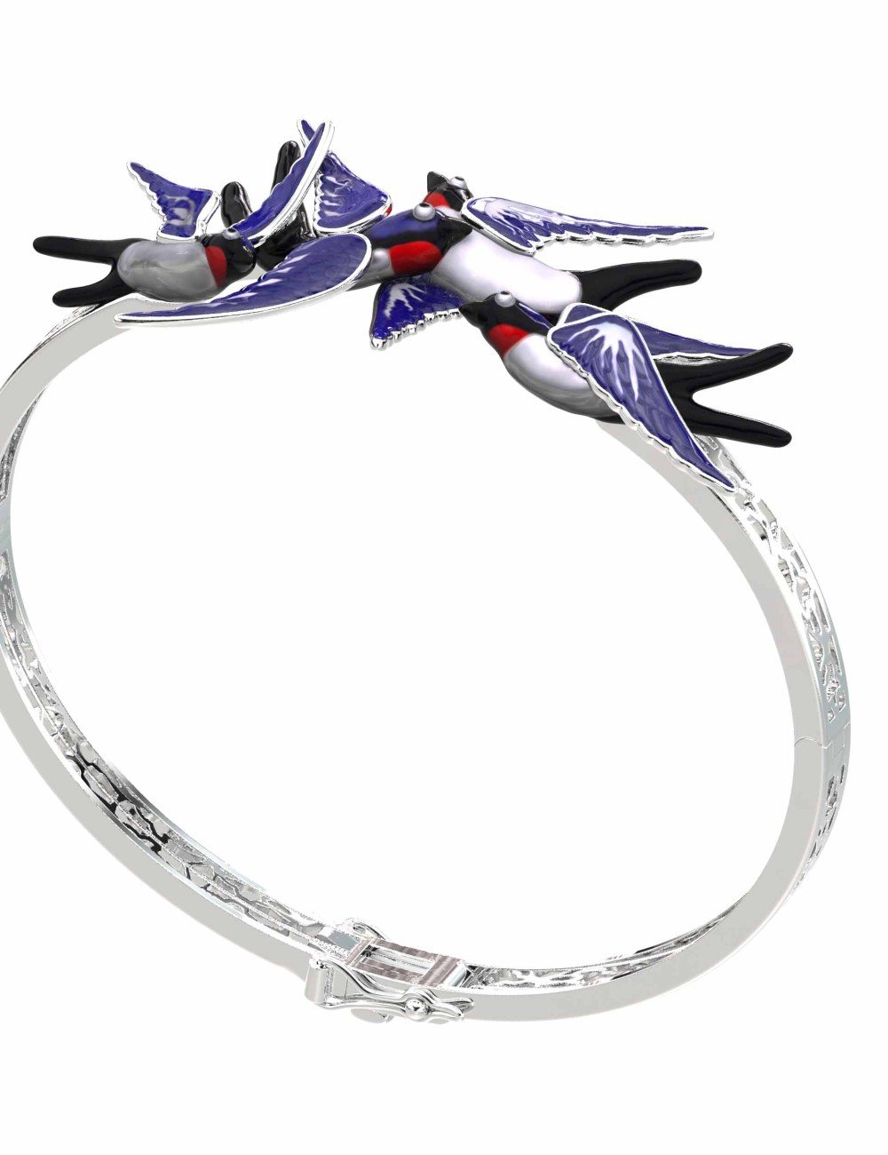 Браслет из белого золота c эмалью