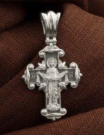 Крест из белого золота 585 пробы
